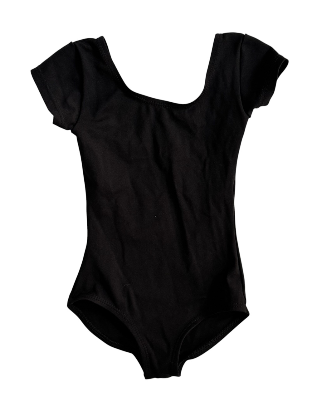 Capezio Short Sleeve Leotard Youth Small (size 5) Black Dance Ballet Leg Line